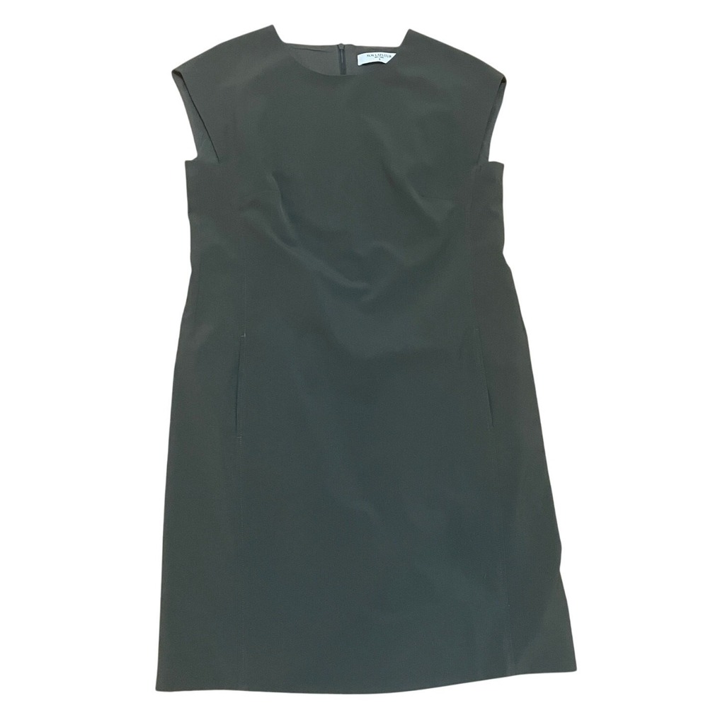 MM.Lafleur Knee Length High Neck Cap Sleeve Forest Green Career Sheath Dress 6